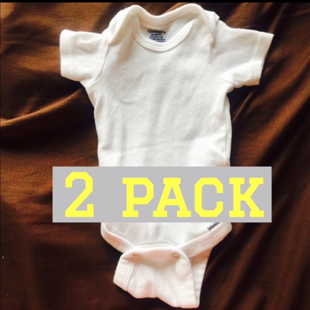 2 Newborn White Onesies